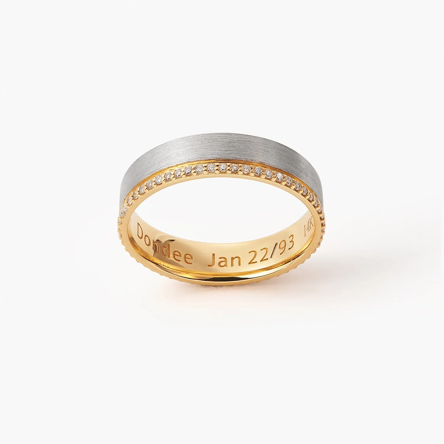 5mm Girl's Brushed Eternity Wedding Band Couple Ring