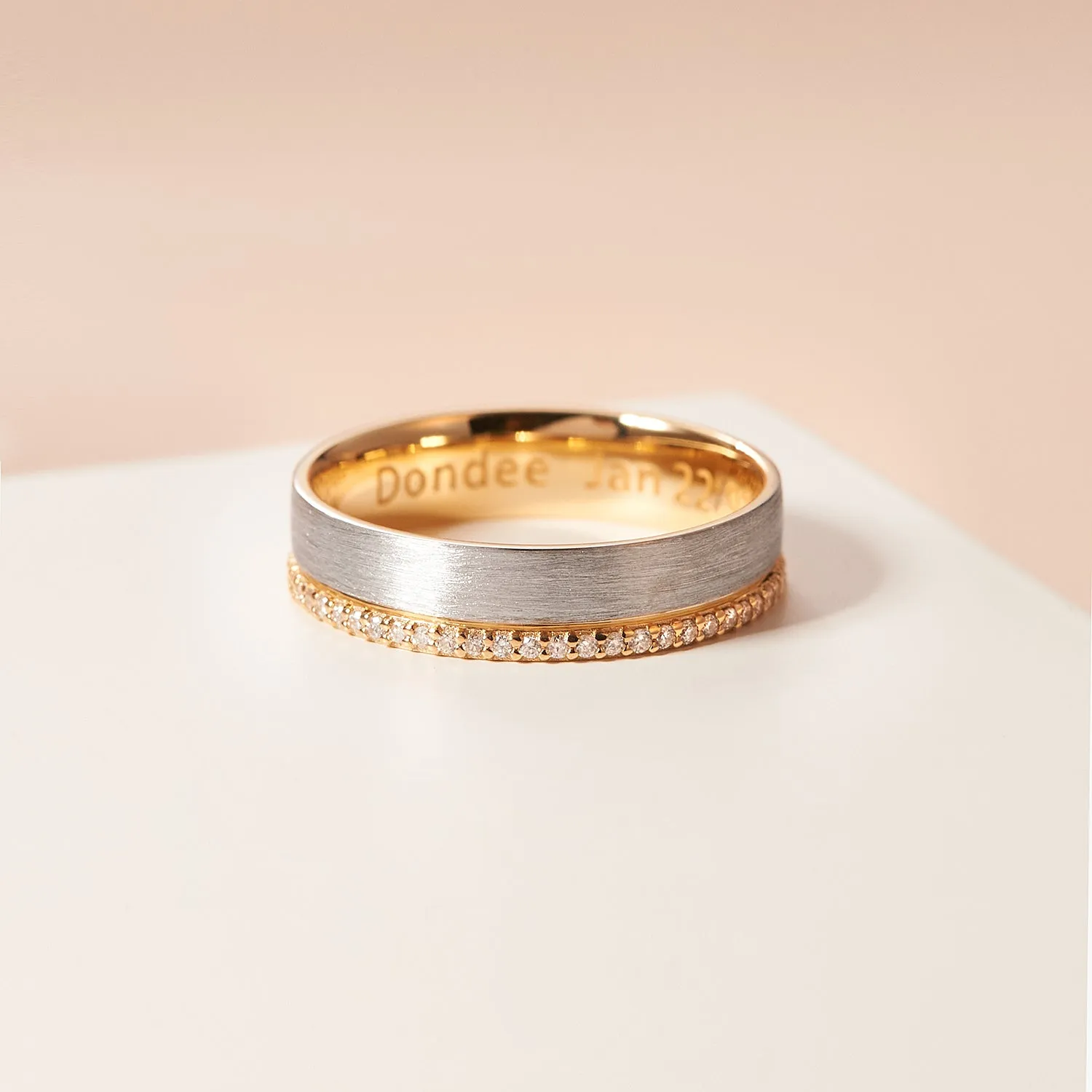 5mm Girl's Brushed Eternity Wedding Band Couple Ring