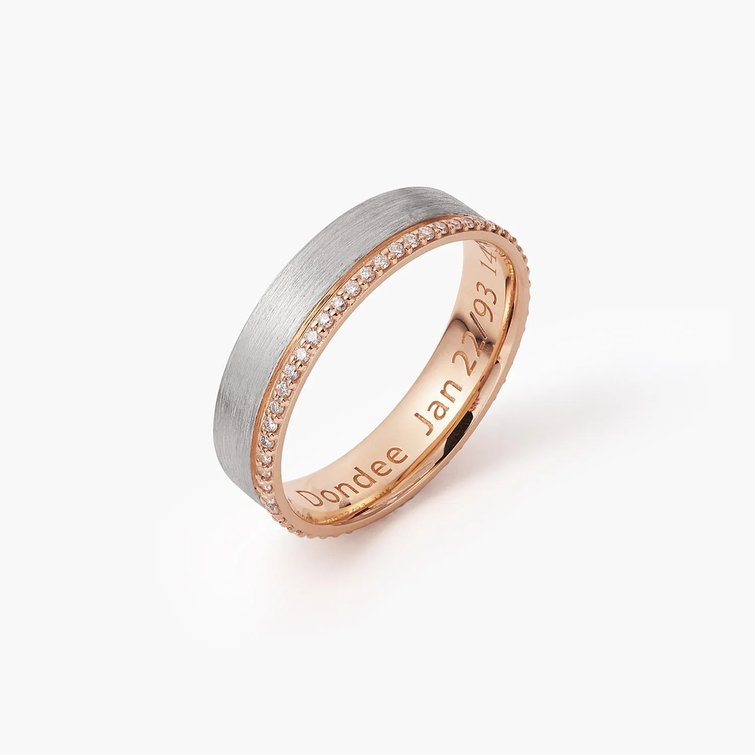 5mm Girl's Brushed Eternity Wedding Band Couple Ring