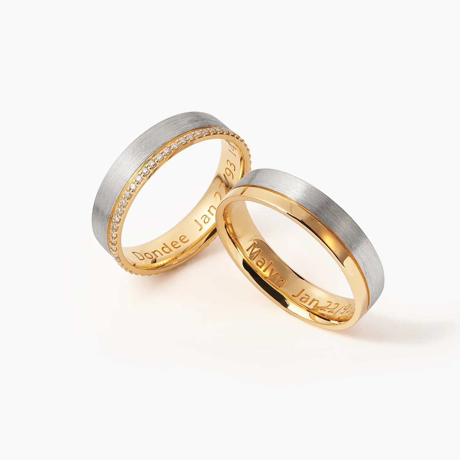 5mm Girl's Brushed Eternity Wedding Band Couple Ring