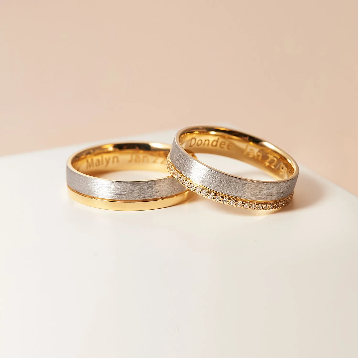 5mm Girl's Brushed Eternity Wedding Band Couple Ring