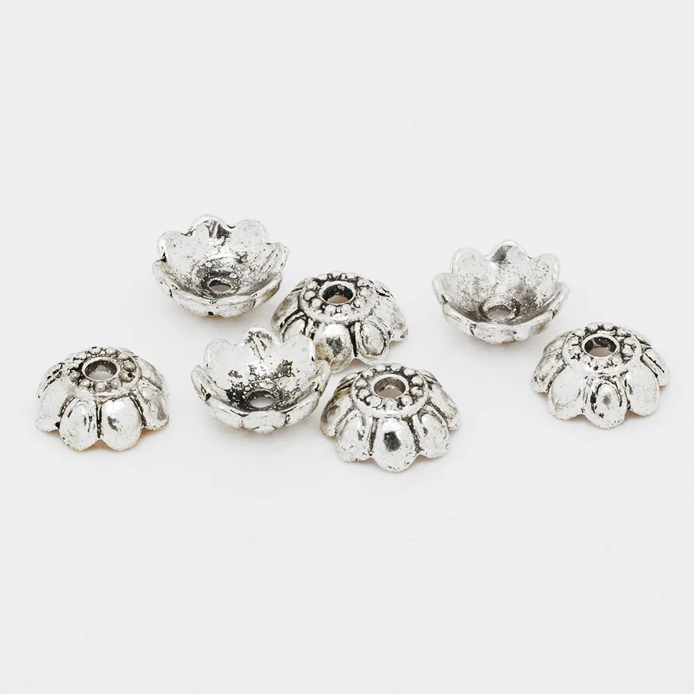 9mm  Vintage Bead Caps,Jewelry Diy Findings,Antique Silver Cameo Charm Beads Caps,sold 50pcs/lot