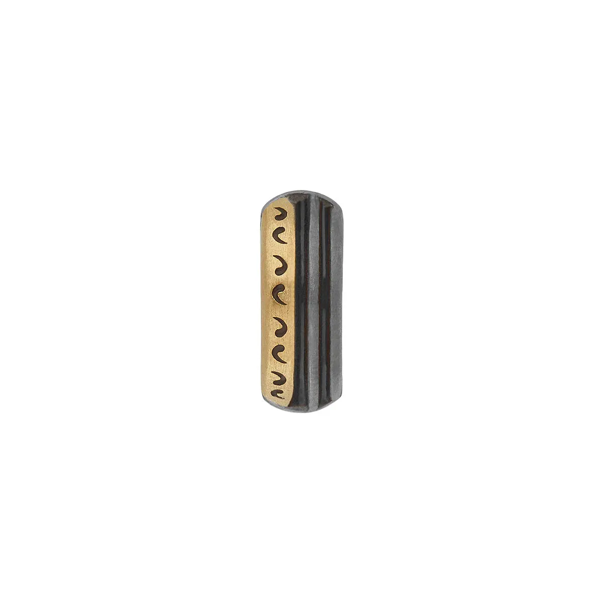 Acies Mixed Metal Earring with Brushed 18K Yellow Gold & Black Enamel