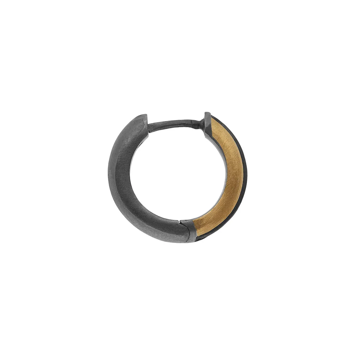 Acies Mixed Metal Earring with Brushed 18K Yellow Gold & Black Enamel