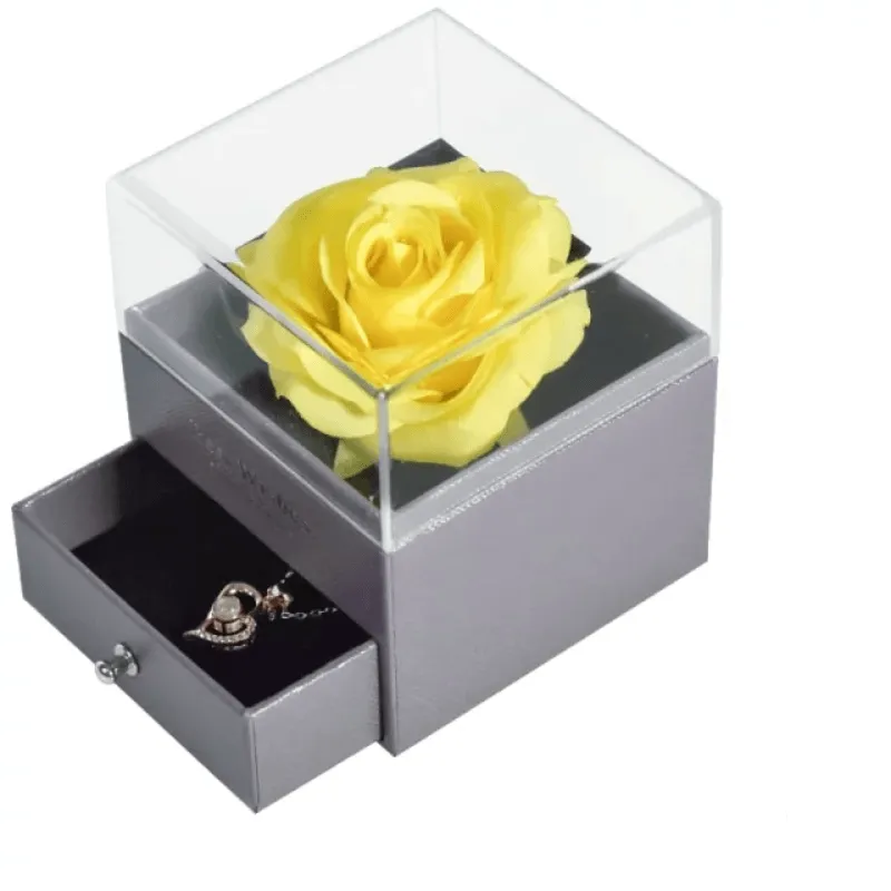 Acrylic Single Silk Rose Box – A Romantic Surprise