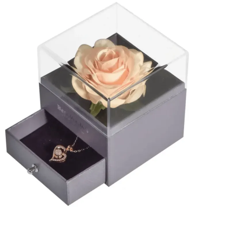 Acrylic Single Silk Rose Box – A Romantic Surprise