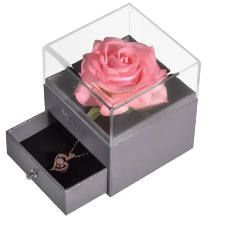 Acrylic Single Silk Rose Box – A Romantic Surprise