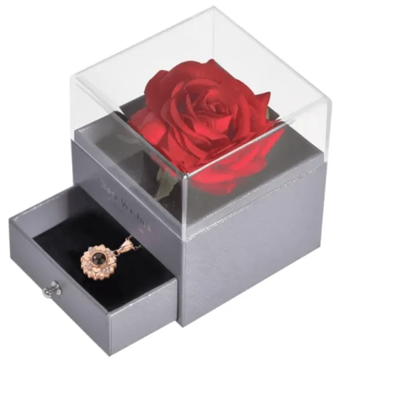 Acrylic Single Silk Rose Box – A Romantic Surprise