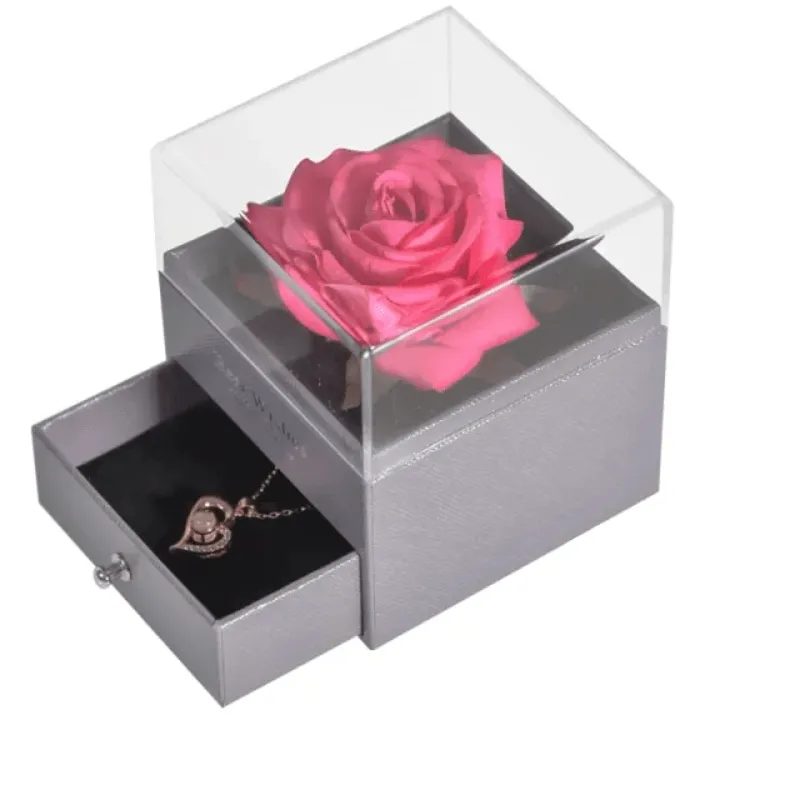 Acrylic Single Silk Rose Box – A Romantic Surprise
