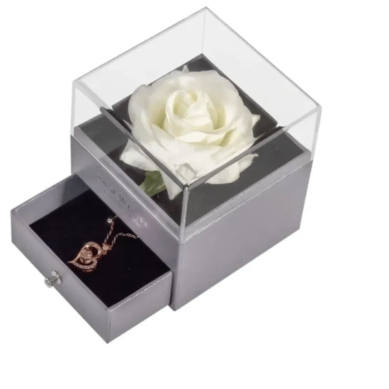Acrylic Single Silk Rose Box – A Romantic Surprise