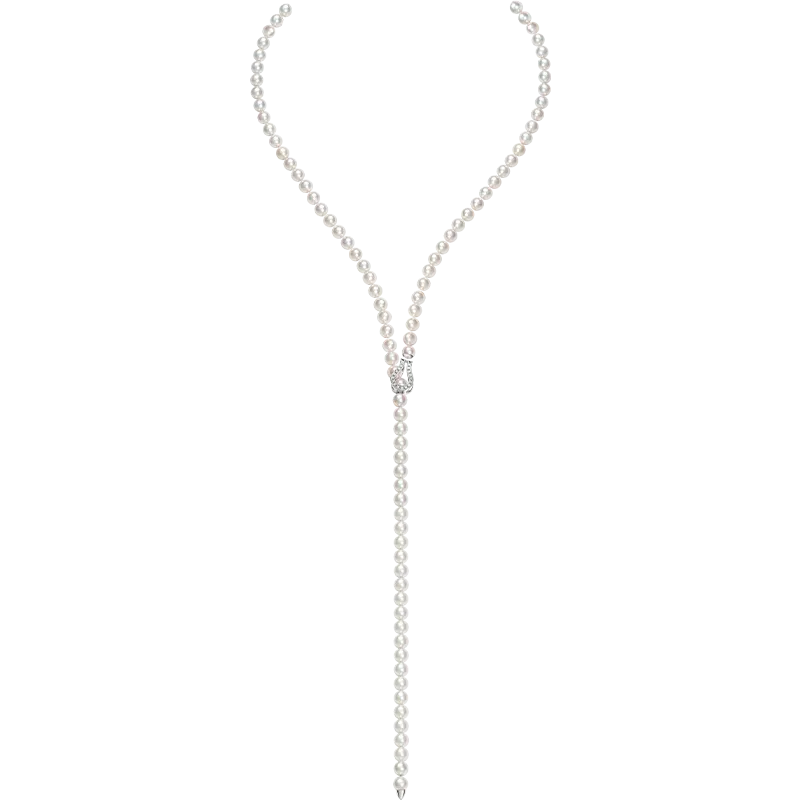 Akoya Pearl 18K White Gold Noble Design Pearl Beaded Necklace
