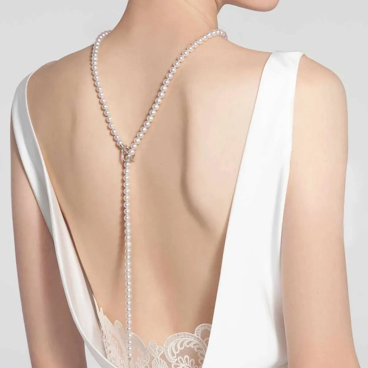 Akoya Pearl 18K White Gold Noble Design Pearl Beaded Necklace