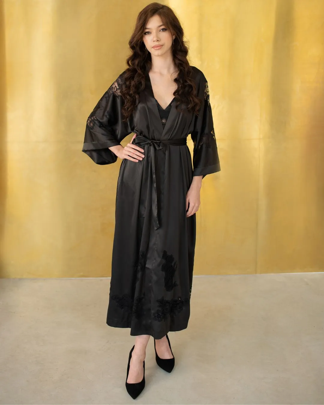 Amelie Silk Robe and Nightgown Set