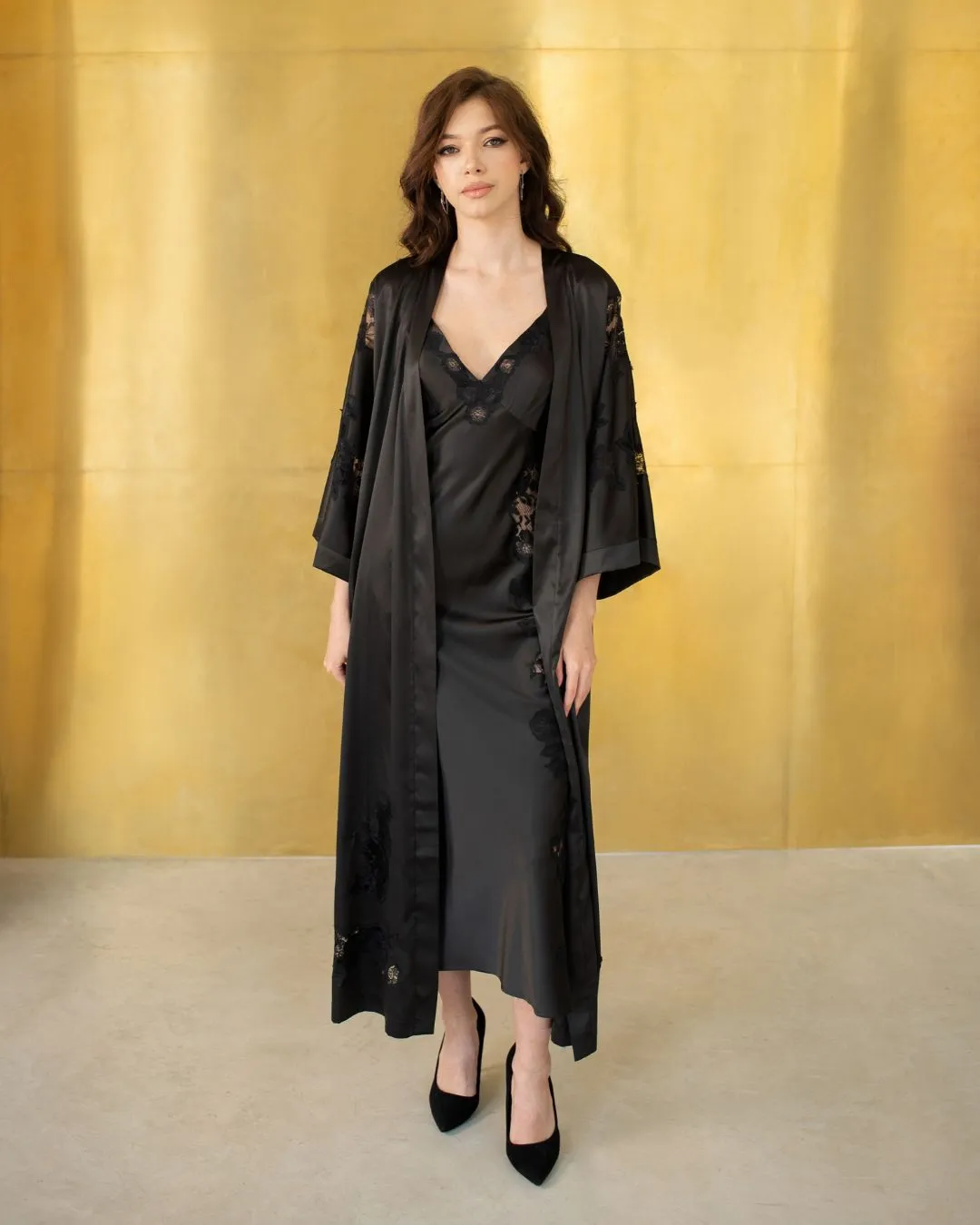 Amelie Silk Robe and Nightgown Set