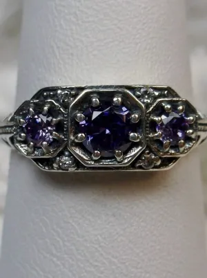 Amethyst CZ Ring, Art Deco Jewelry #D161