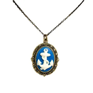Anchor Cameo Necklace