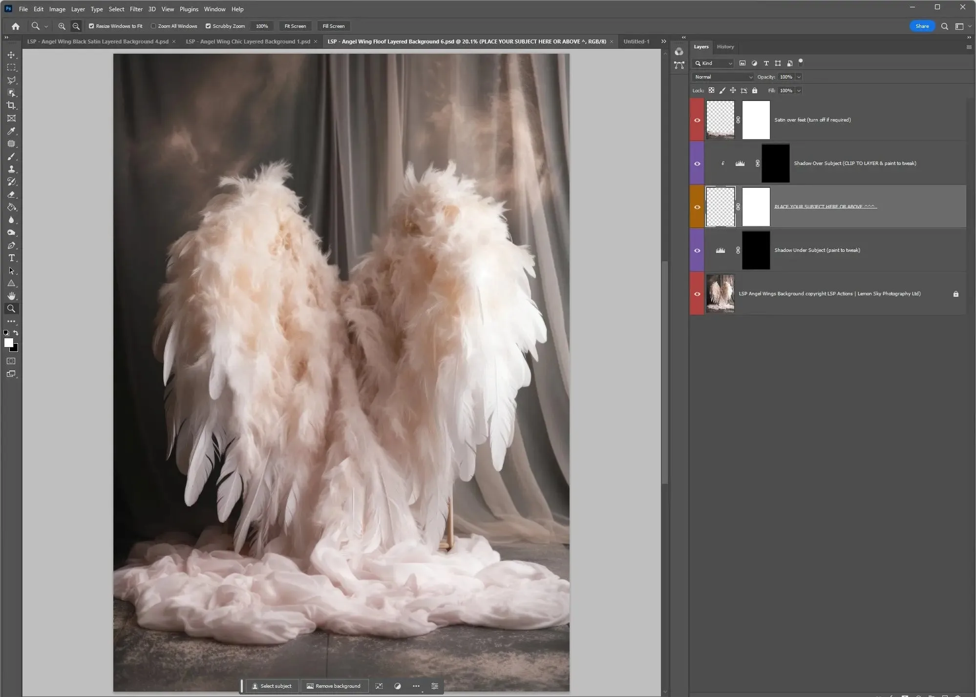 Angel Wings "Floof" Digital Background