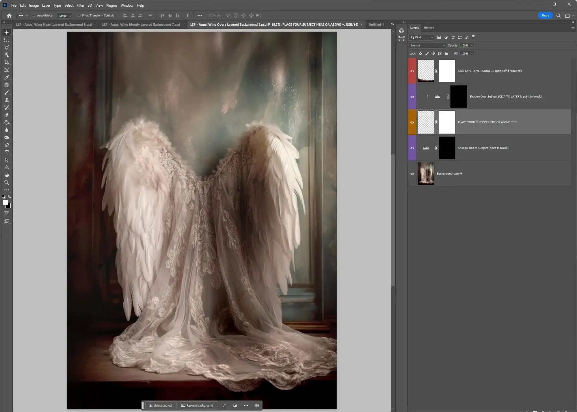 Angel Wings "Opera" Digital Background