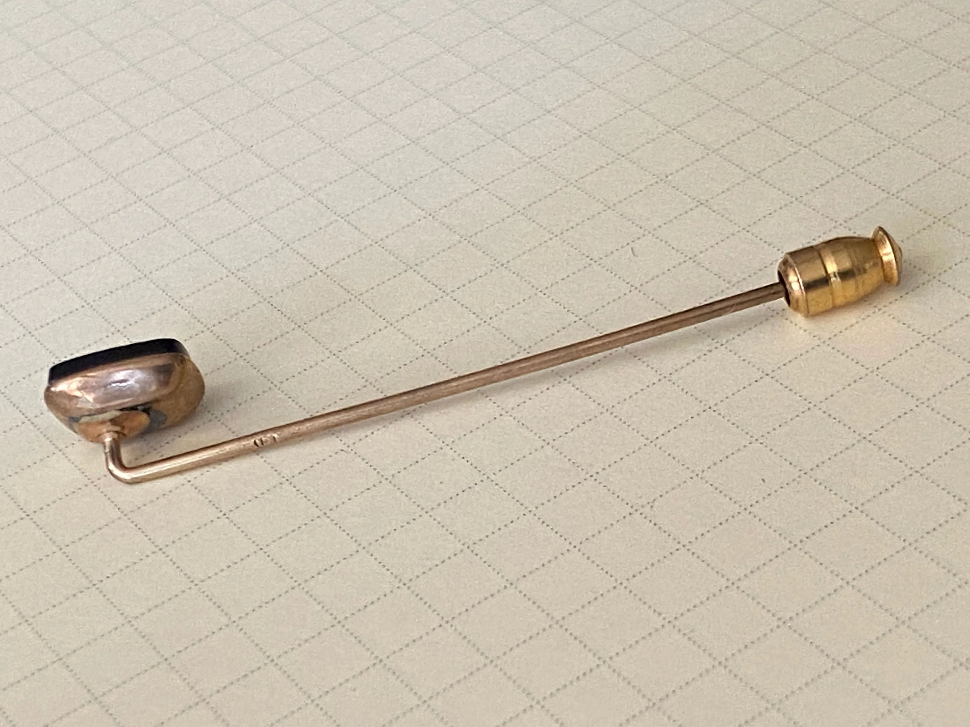 Antique Gold Stick Pin with Woman's Face in Intaglio