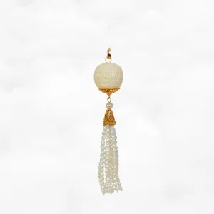 Auspicious Clouds Corozo Nuts Pearl Tassel Pendant