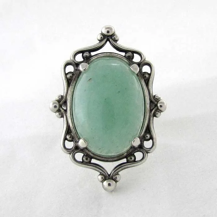 Aventurine Cameo Ring