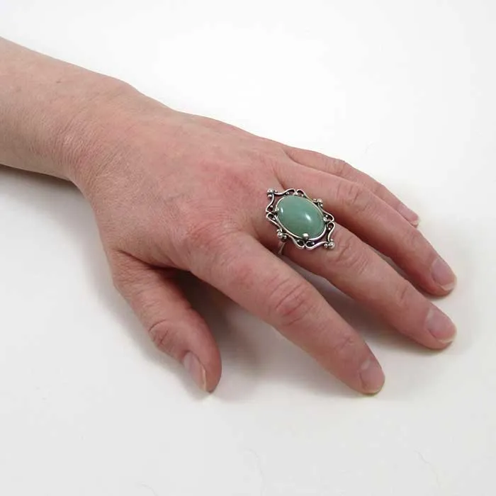 Aventurine Cameo Ring