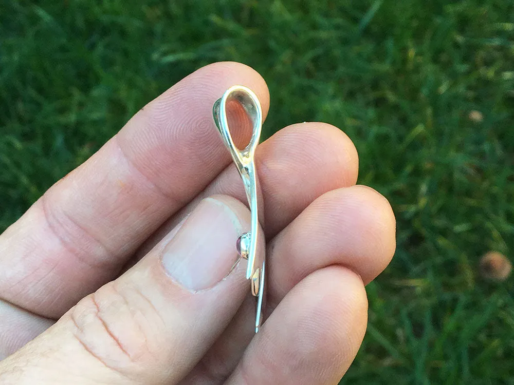 Awareness Ribbon Pendant Necklace Sterling Silver