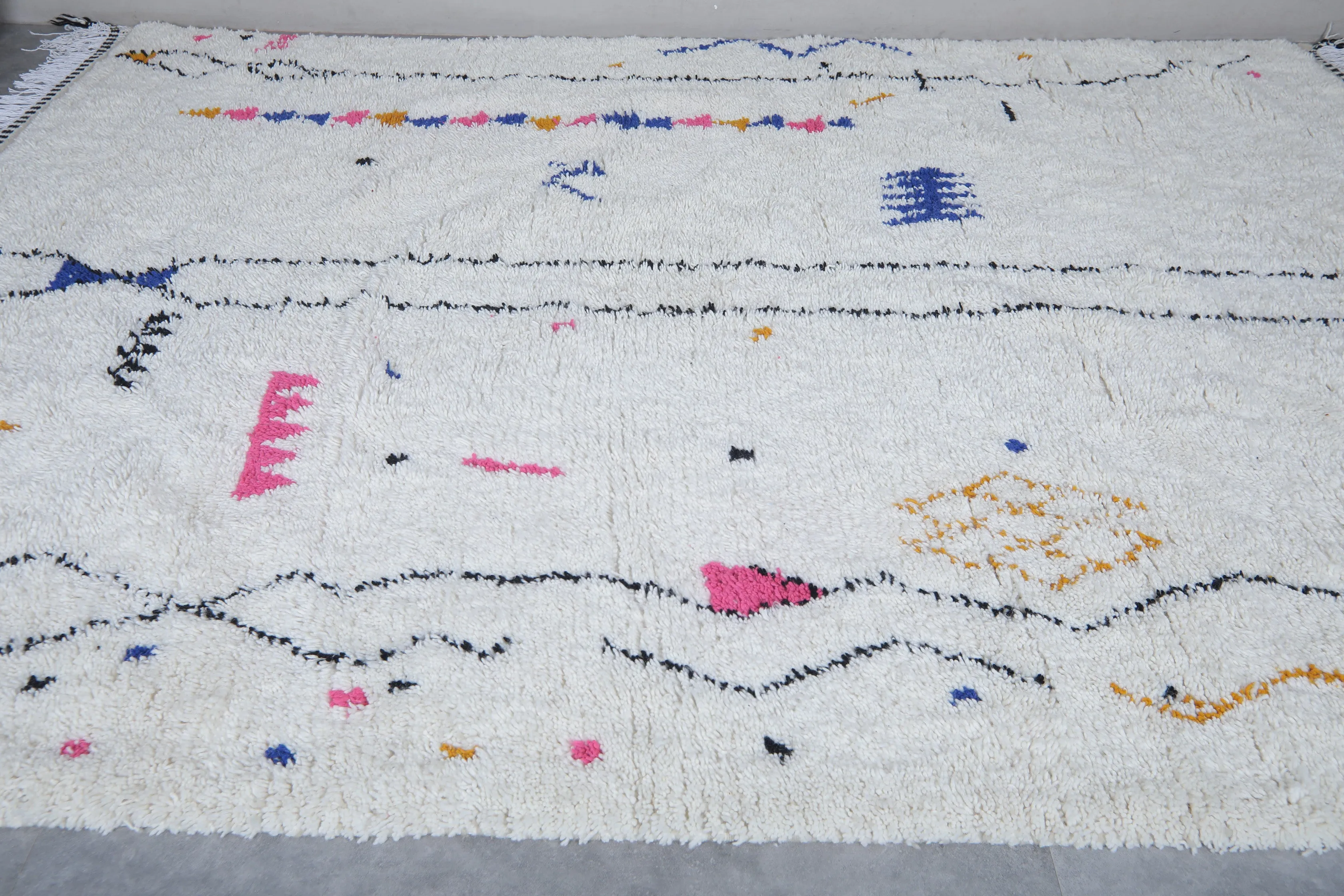Azilal Berber rug - Moroccan Beni ourain rug - Wool rug
