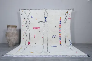 Azilal Berber rug - Moroccan Beni ourain rug - Wool rug