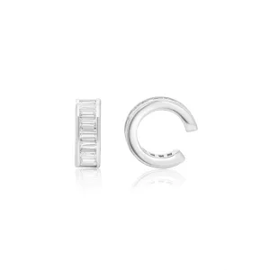 BAGUETTE TRACK EARCUFF - RHODIUM