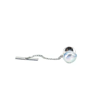 Baroque Blue Japanese Saltwater Akoya Cultured Pearl Vintage Tie Tac- Sterling Silver