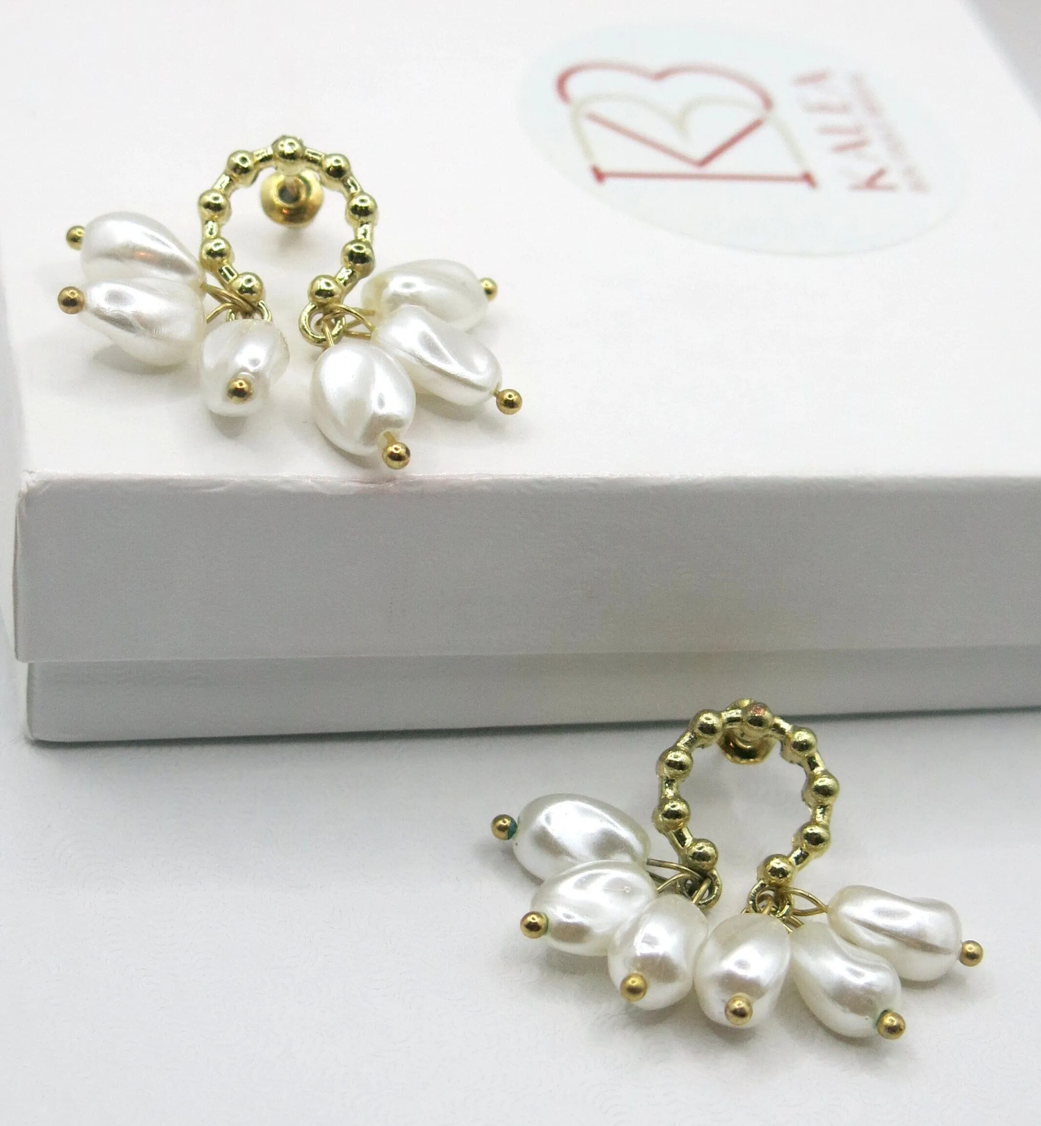 Baroque Pearl Cluster Dangle Stud Earrings, Wedding Bridal Pearl Earrings, Bridesmaid S925 Silver Post Stud Earrings