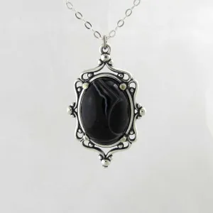 Black Agate Cameo Pendant