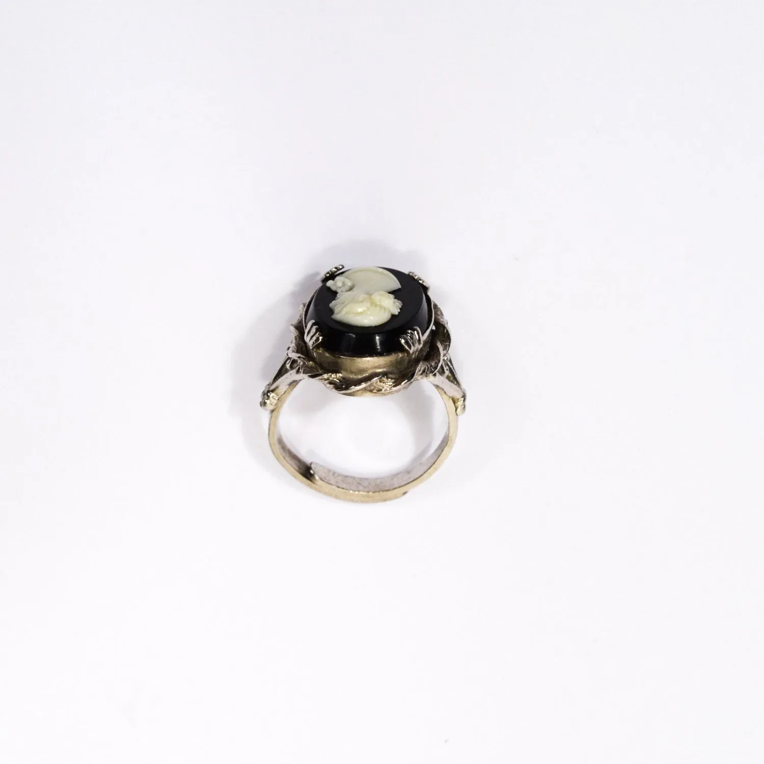 Black and White Cameo Ring