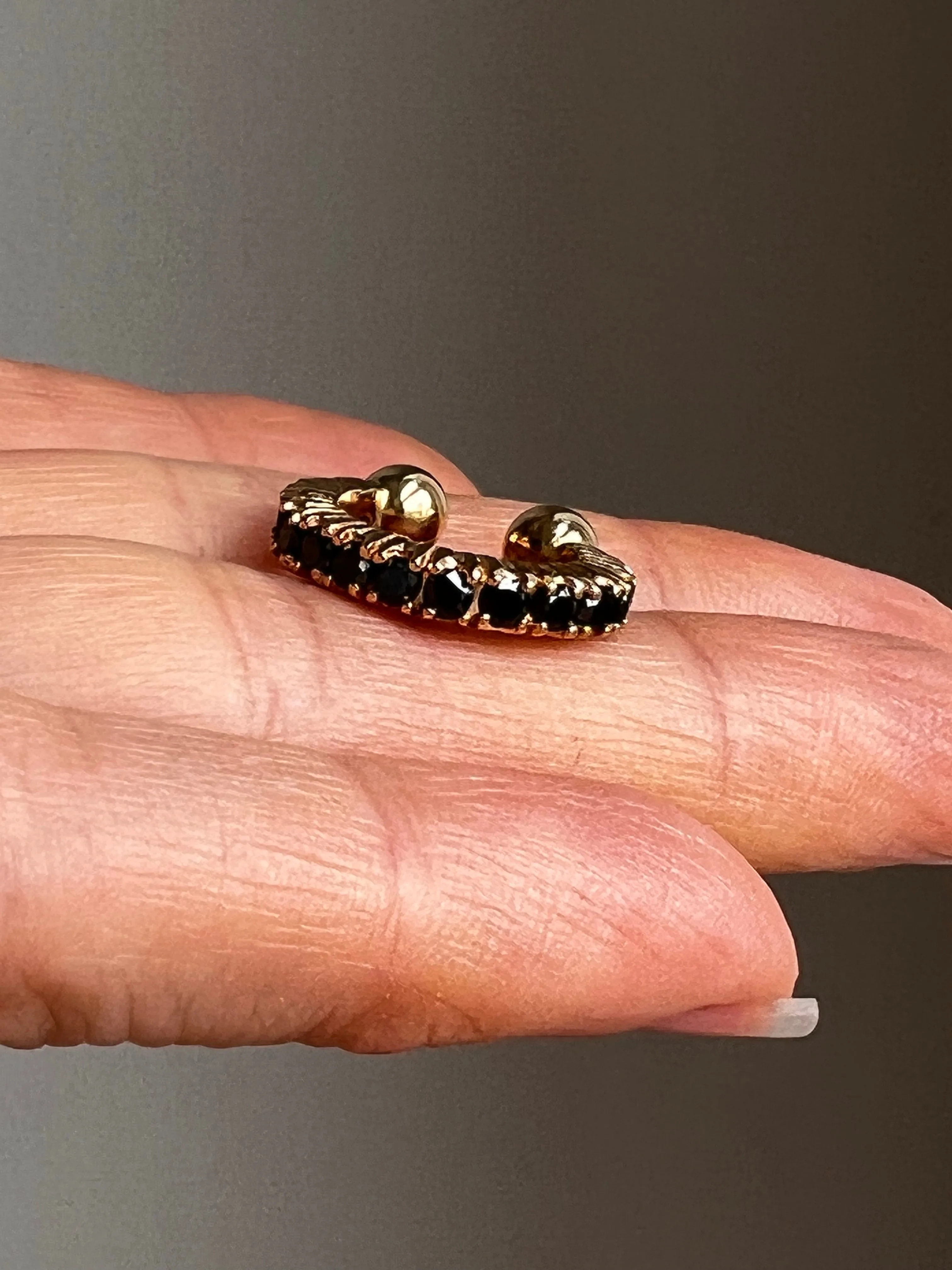 Black Diamond Gemstone Ear Cuff (17mm )
