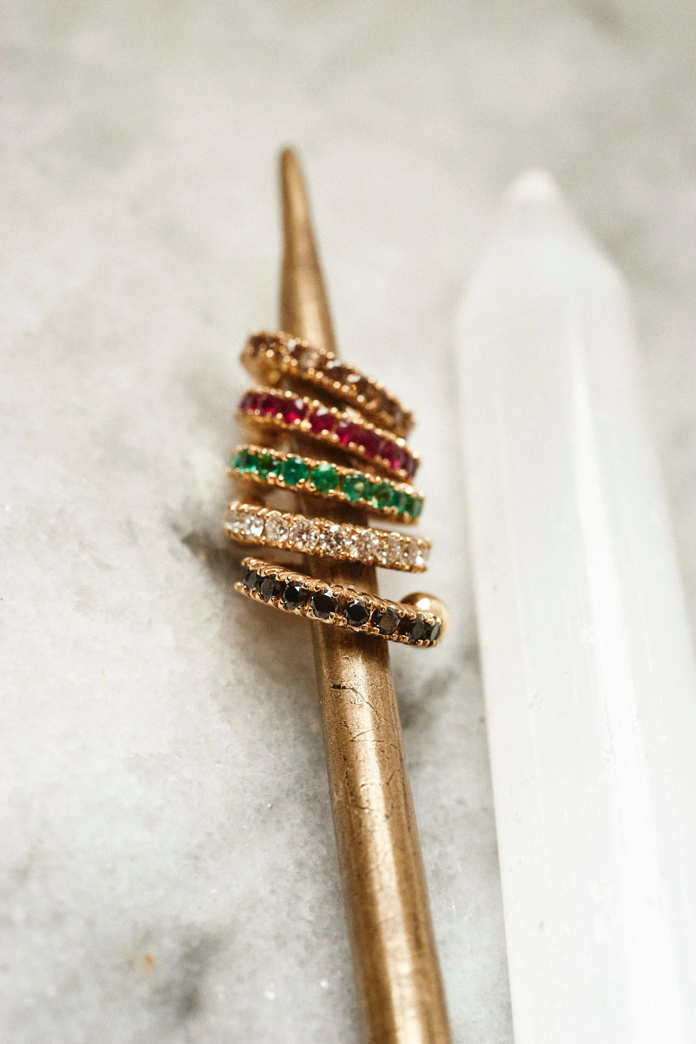 Black Diamond Gemstone Ear Cuff (17mm )