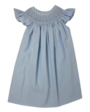 Blue Catherine Pearl Smocked Dress
