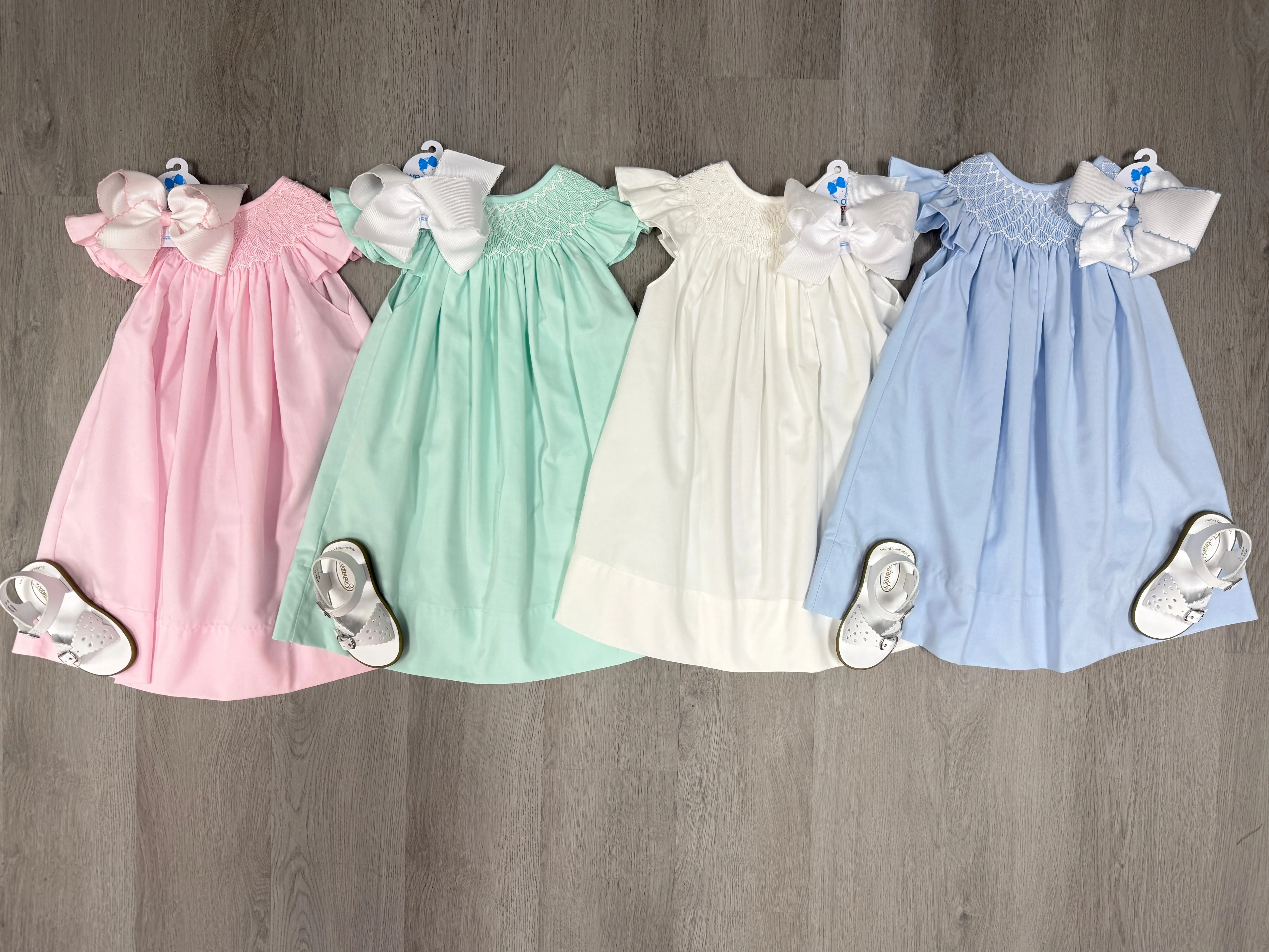 Blue Catherine Pearl Smocked Dress