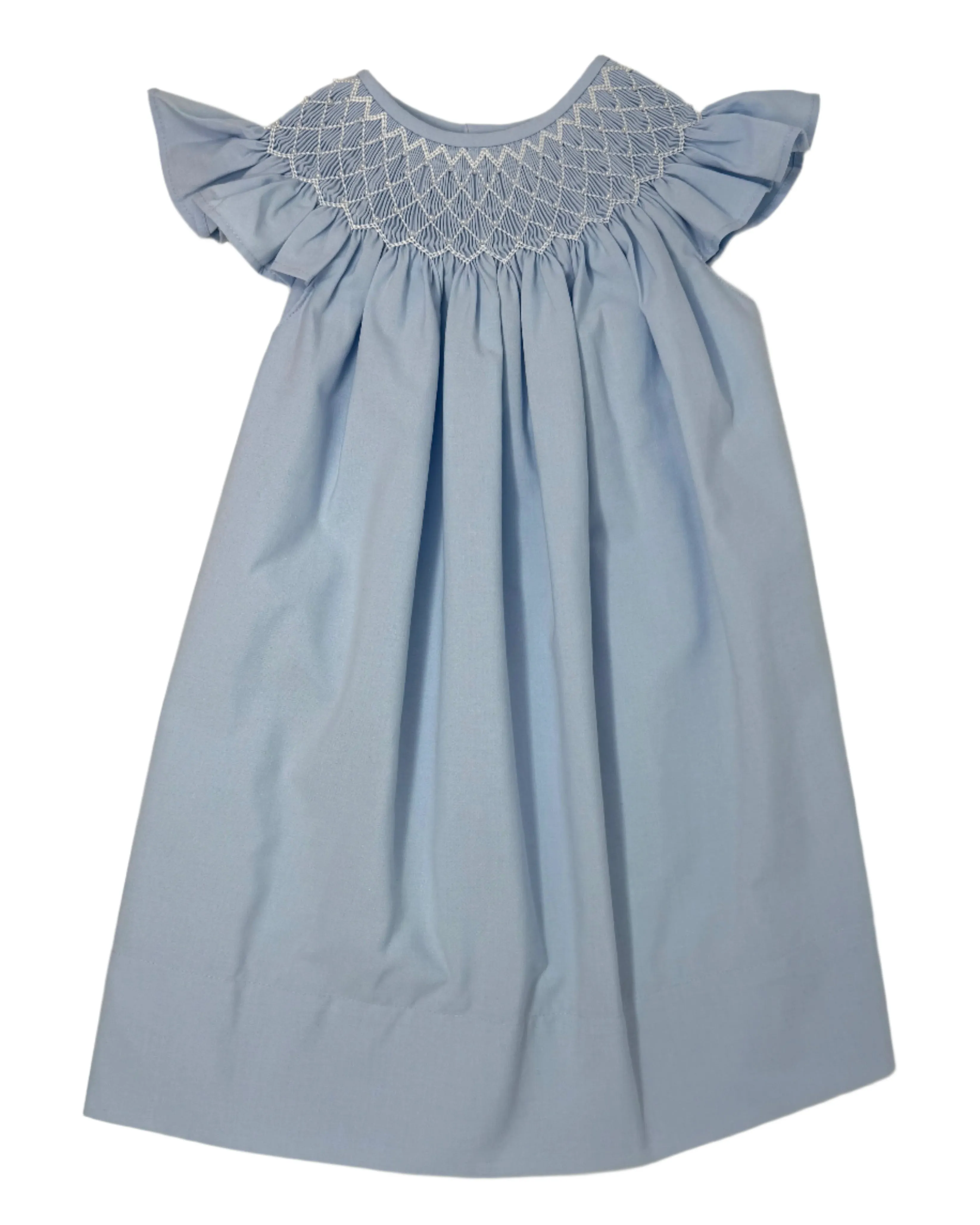 Blue Catherine Pearl Smocked Dress