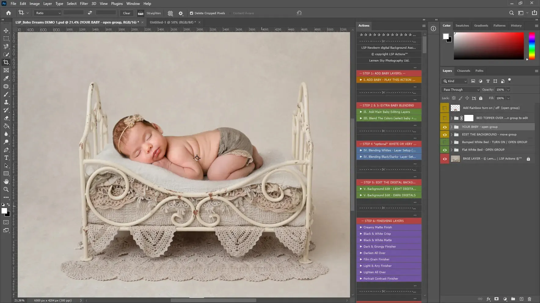 Boho Dreams Bed Digital Background