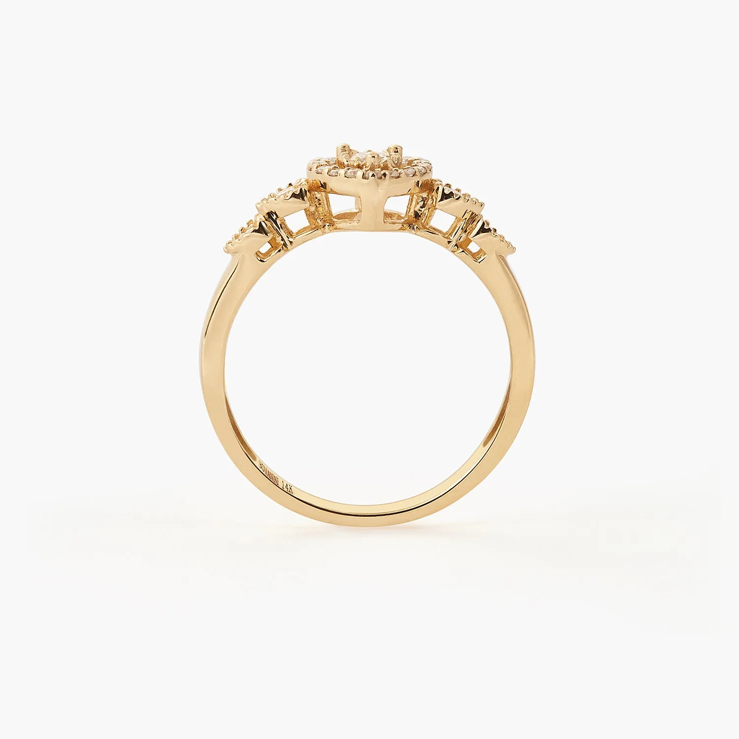 BOVANNI Diamond Promise Heart Knot Rings with diamond - Heart Knot Ring