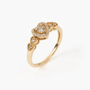 BOVANNI Diamond Promise Heart Knot Rings with diamond - Heart Knot Ring