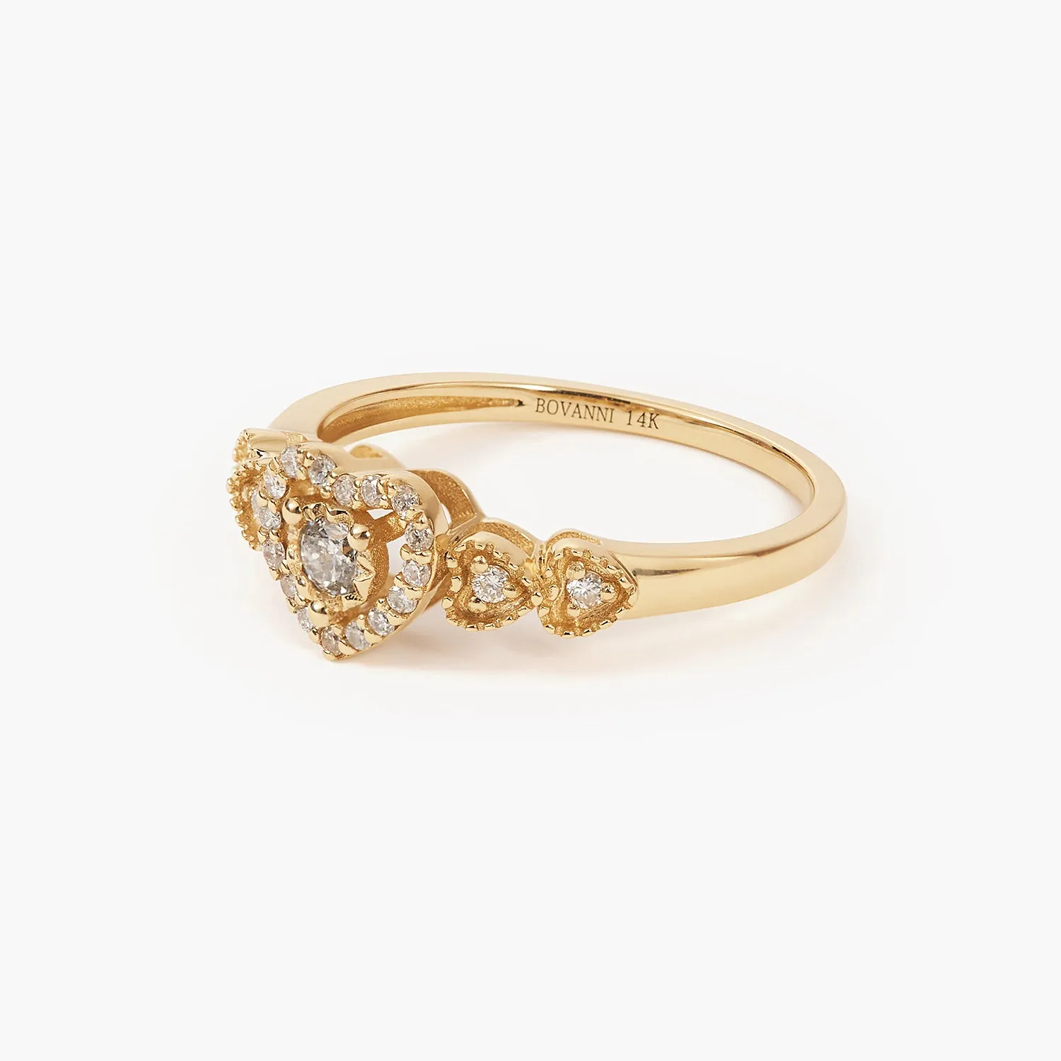 BOVANNI Diamond Promise Heart Knot Rings with diamond - Heart Knot Ring