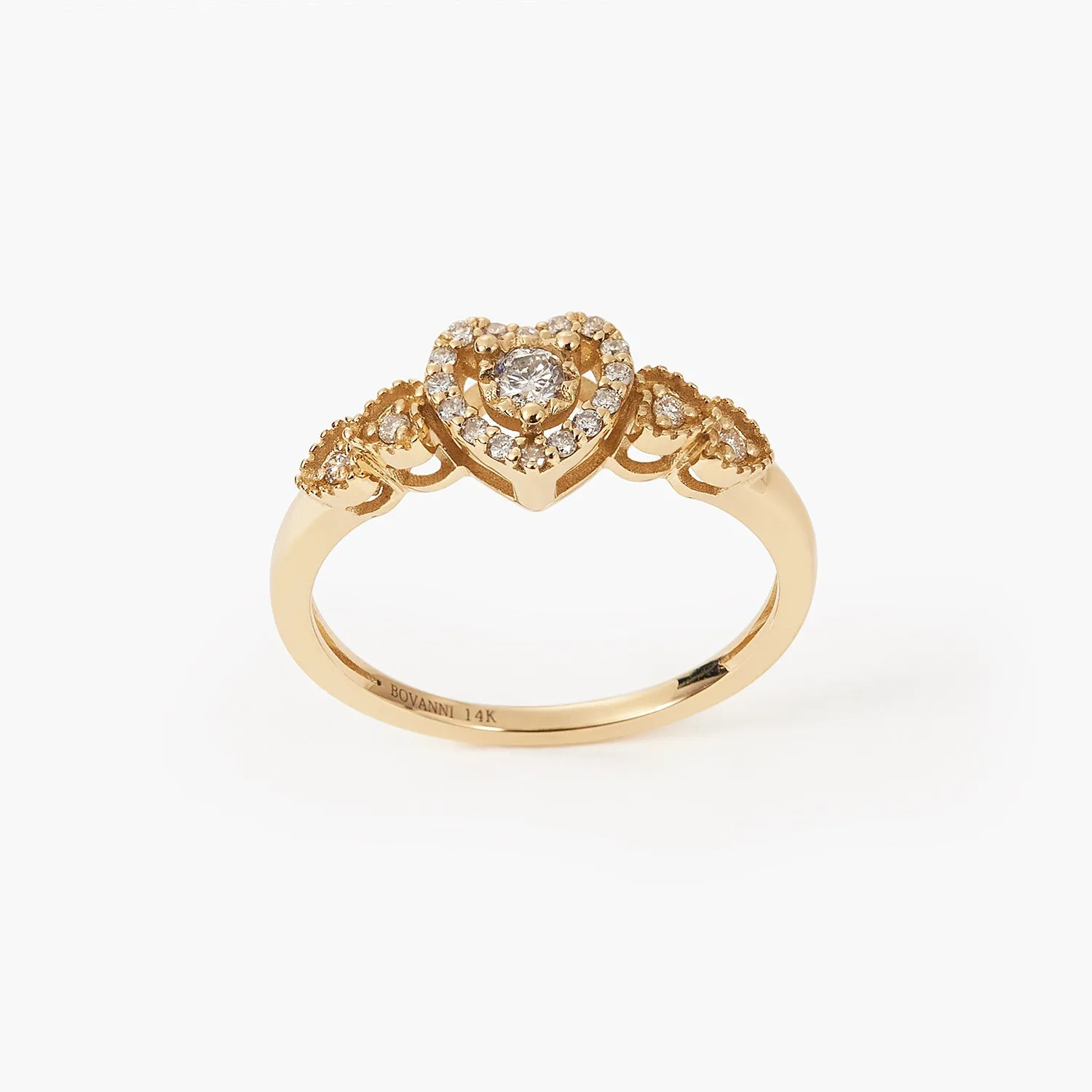 BOVANNI Diamond Promise Heart Knot Rings with diamond - Heart Knot Ring