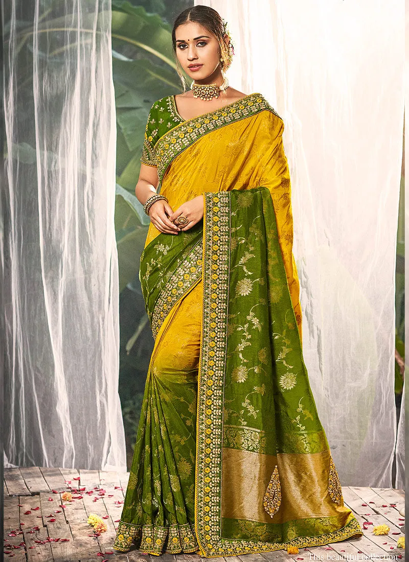 Bridal Yellow Silk Saree