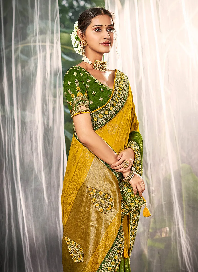 Bridal Yellow Silk Saree