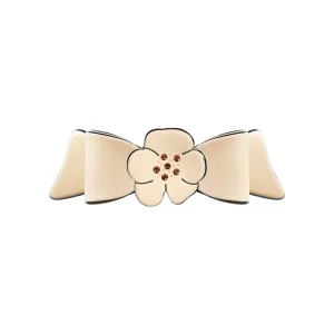 Camellia Crystal Small Ivory Bow Hair Clip
