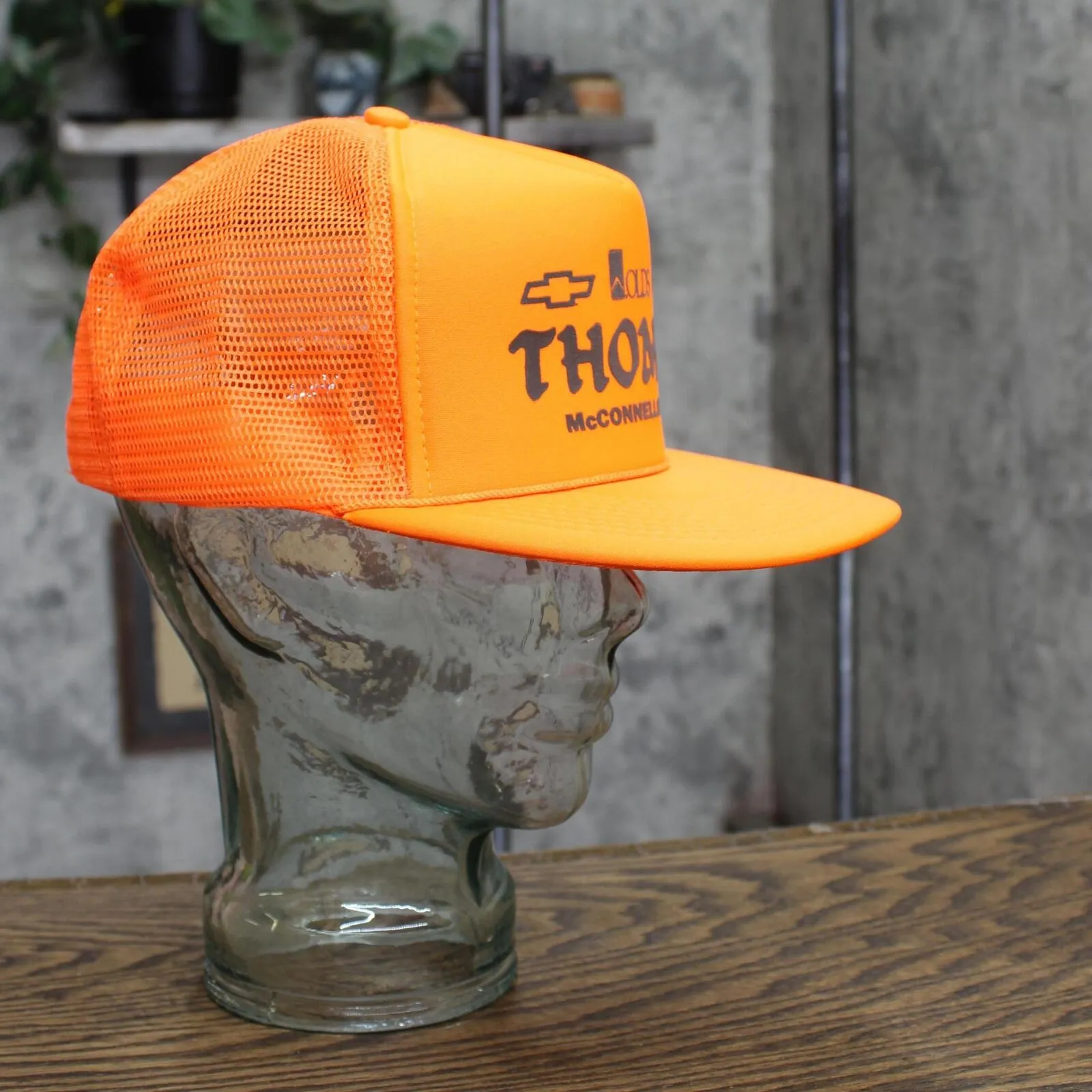 Cameo Mens Vintage Thomas Chevy Geo Trucker Hat 166961095d159d NEON ORANGE OS