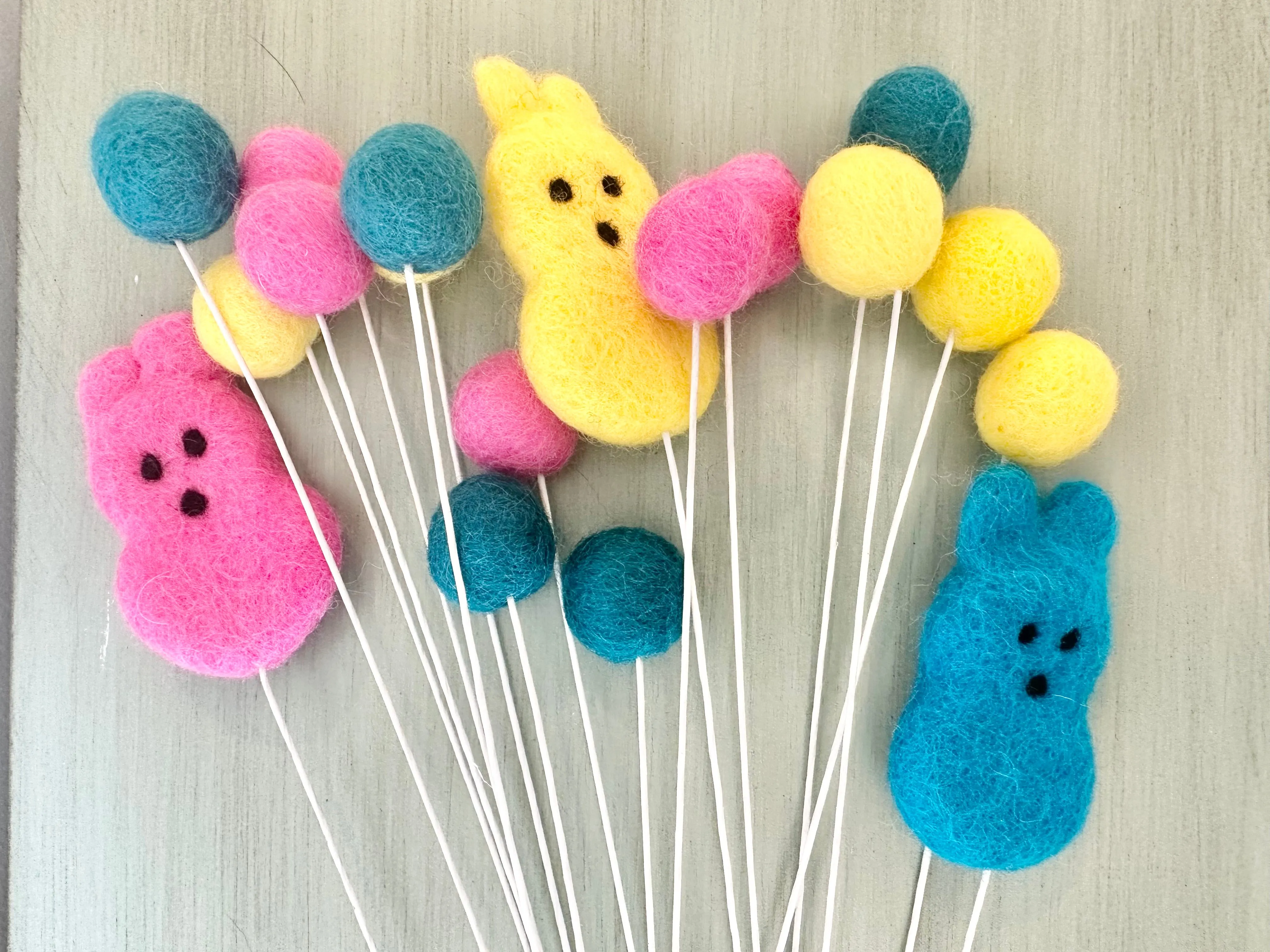 Candy Bunny & Felt Ball Bouquet