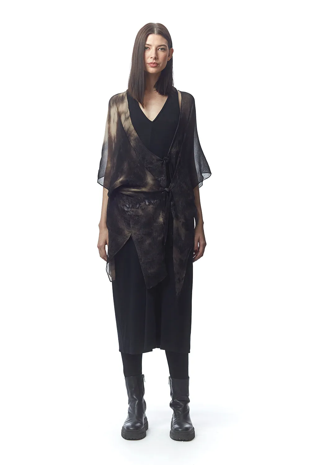 Caserta Kimono Hand-Painted Silk Wrap